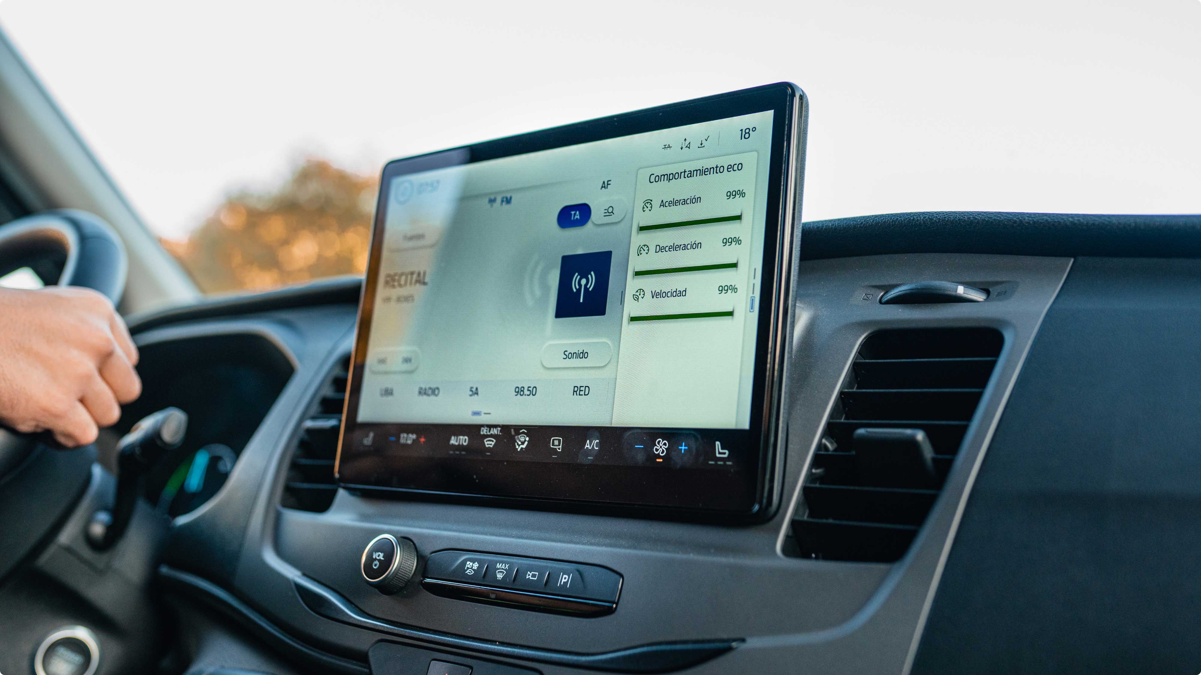 Pantalla táctil de la E-Transit Chasis