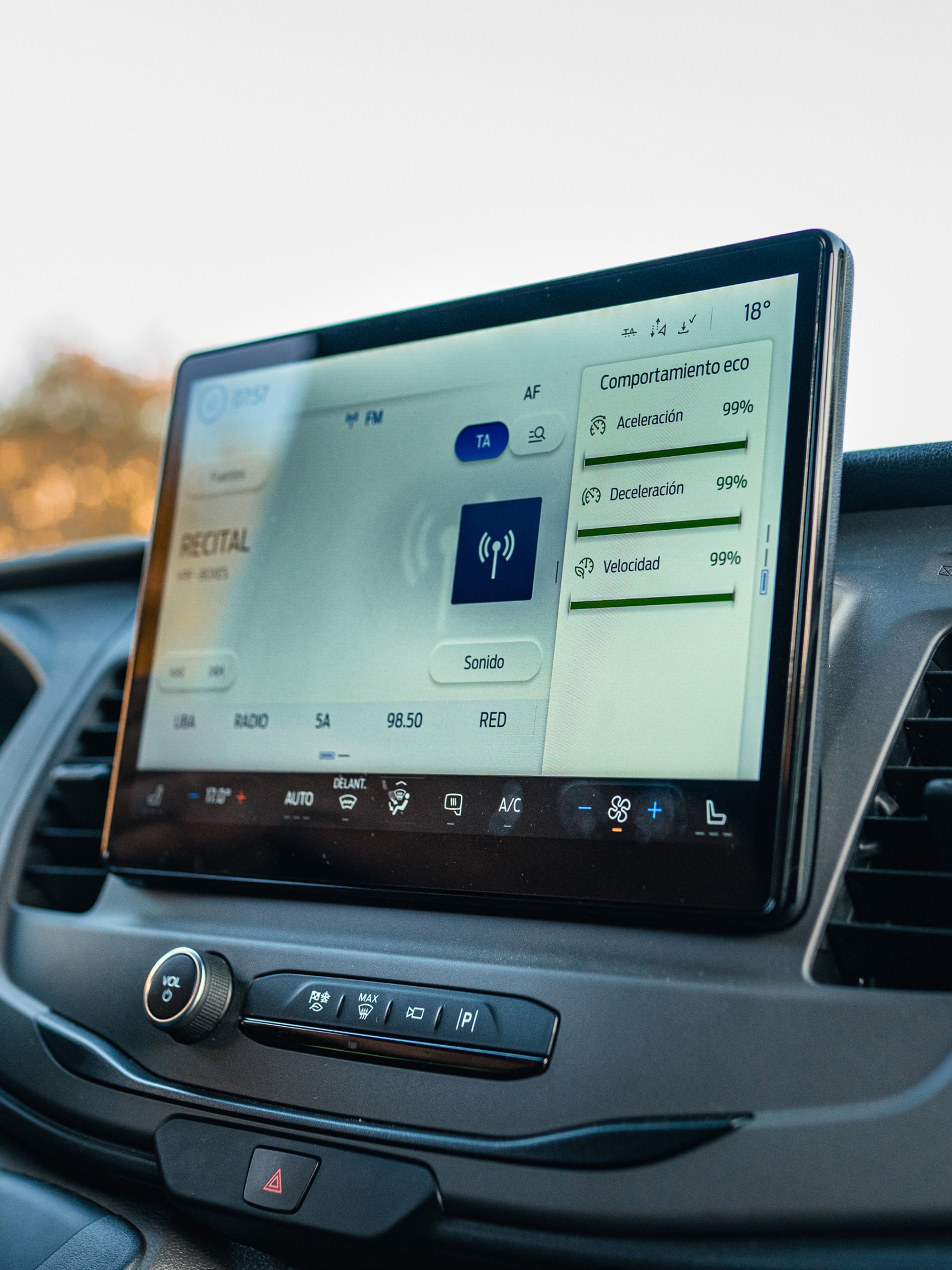 Pantalla táctil de la Ford E-Transit Van
