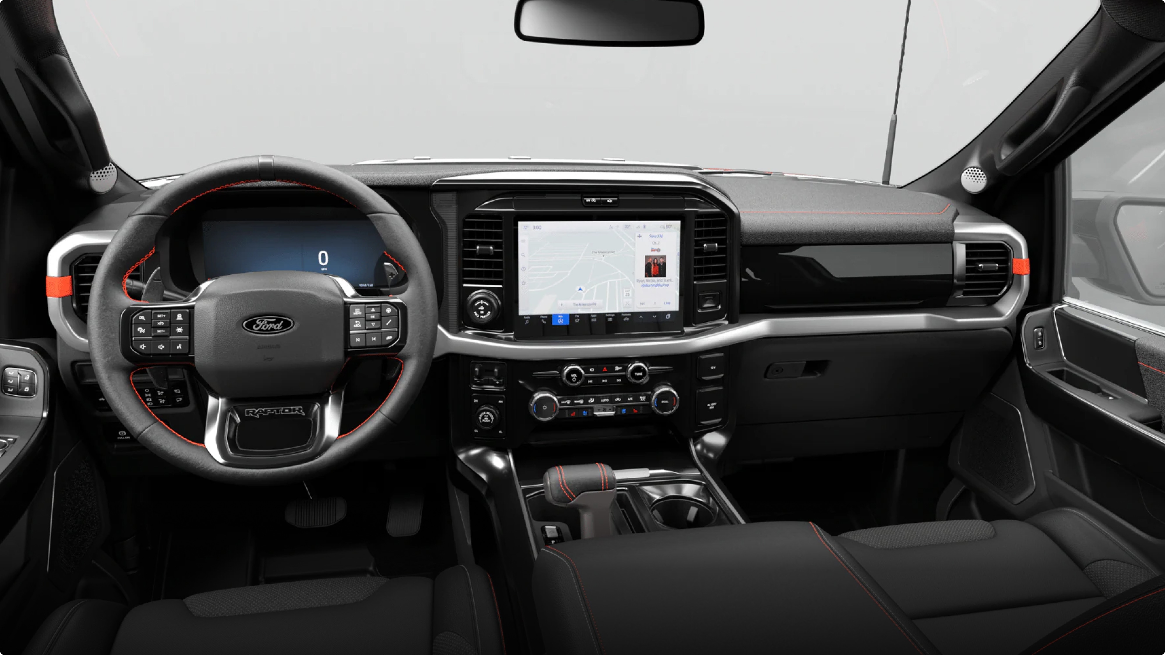 Volante, tablero y pantalla  la Pick-up F-150 Raptor
