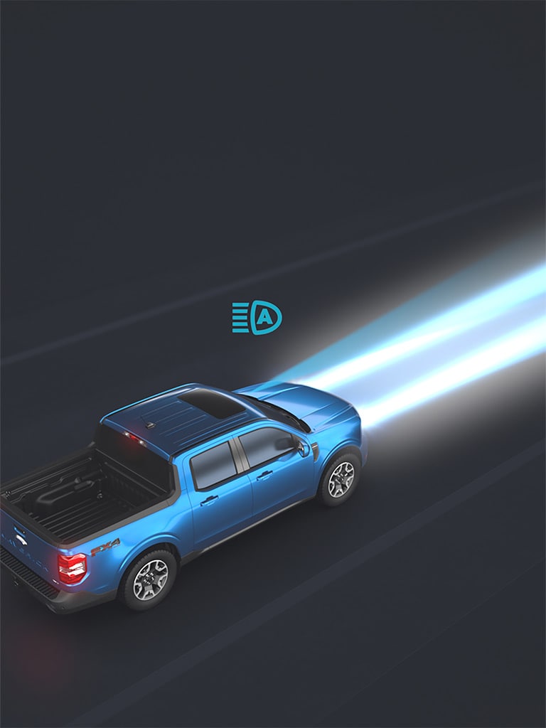 Ford Maverick con luces altas automáticas