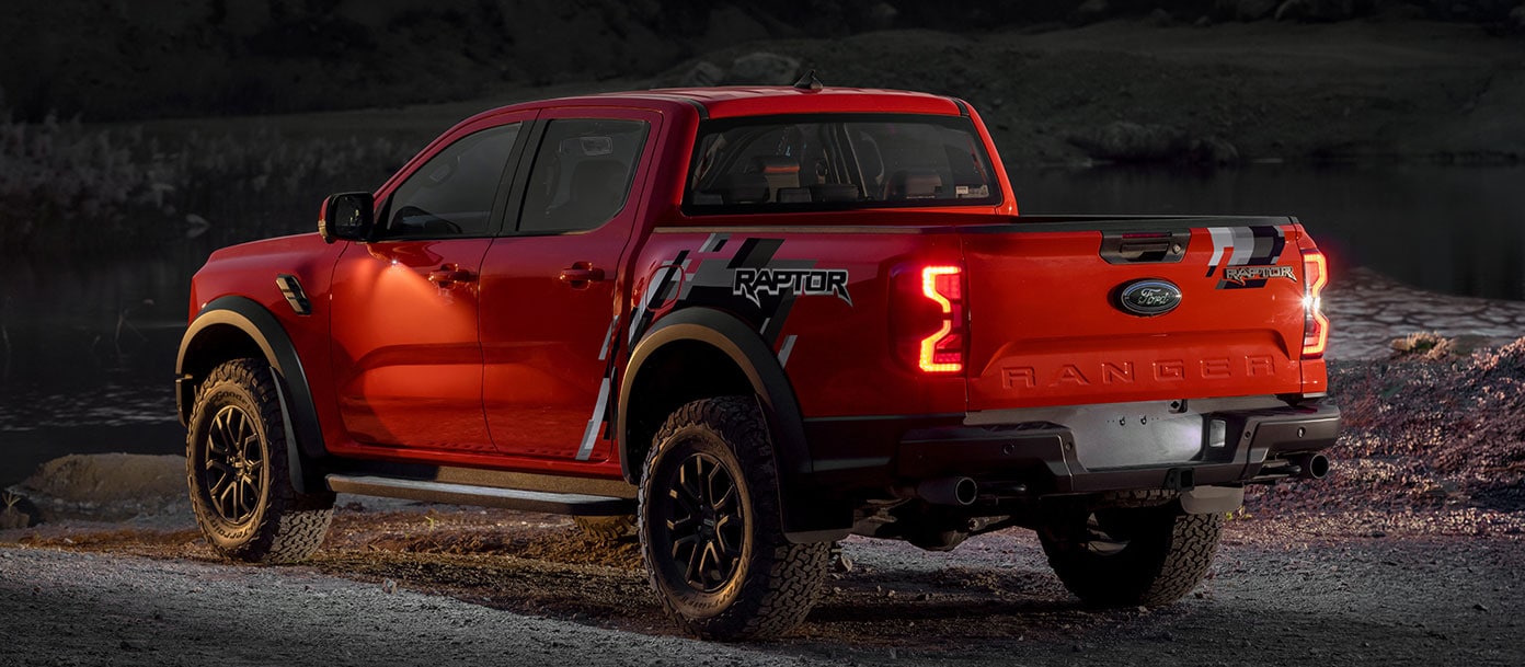 Vista posterior de la Ford Ranger Raptor