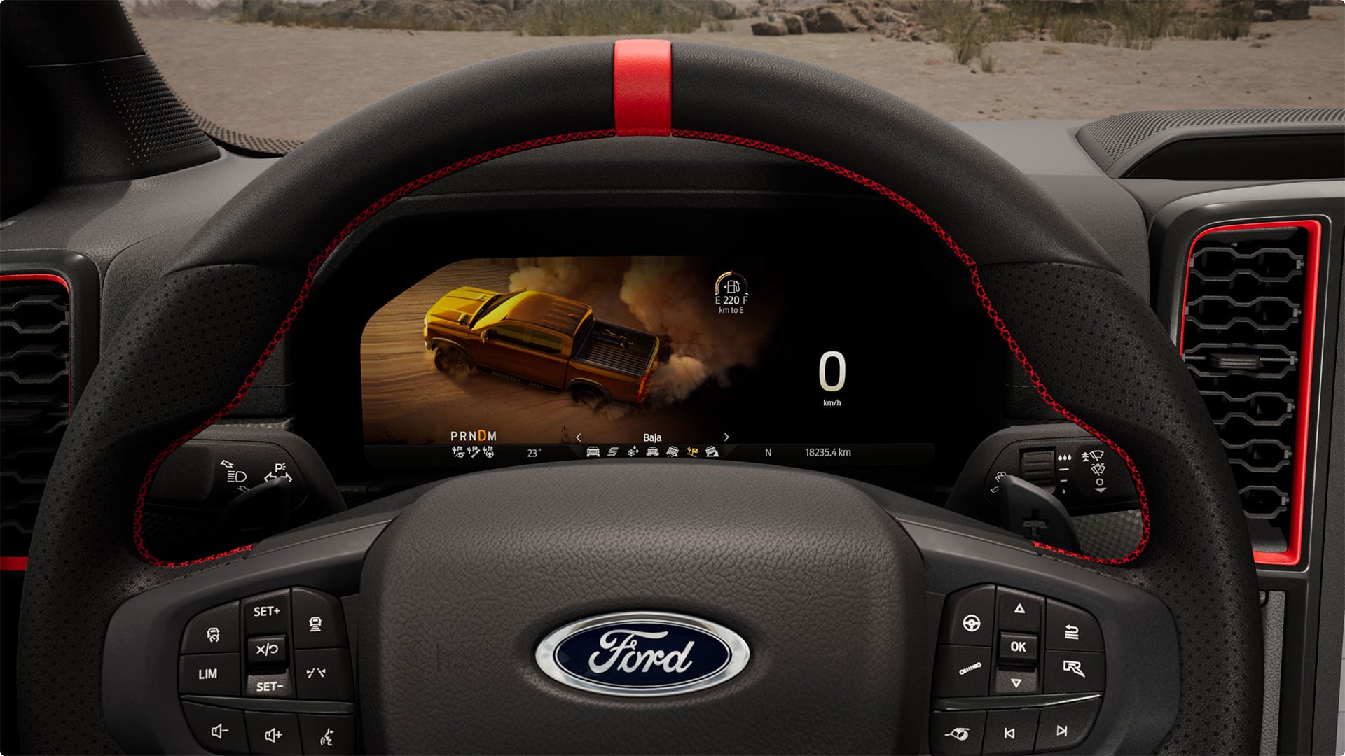 Panel de instrumentos digital y tecnología avanzada de la Ford Ranger Raptor