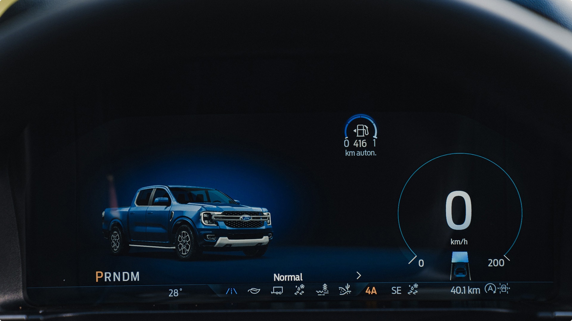 Panel de instrumentos digital de la Ford Ranger