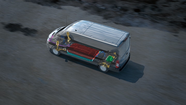 Ford E-Transit con batería de litio de 68 kWh