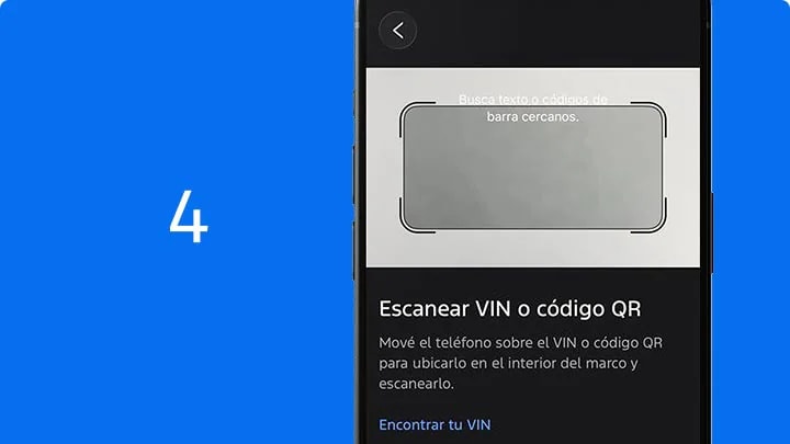 Vincula tu vehículo a Ford app escaneando o ingresando tu VIN (Chasis)