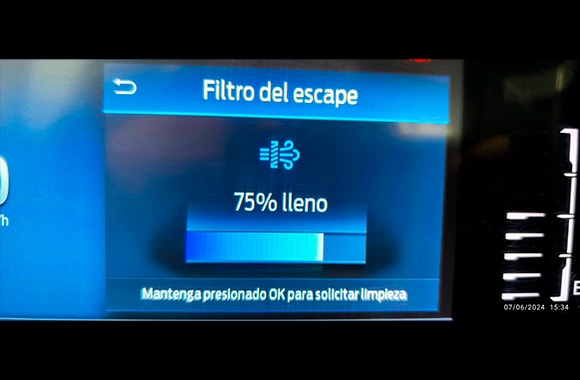 Indicador filtro de escape 75% lleno