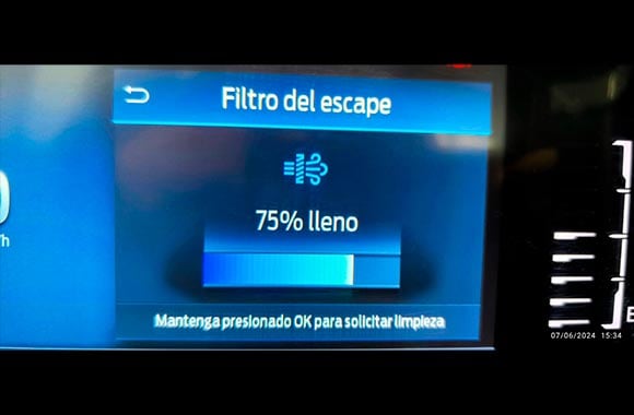 Iniciar proceso de limpieza presionando ok - Paso 4 para limpiar filtro